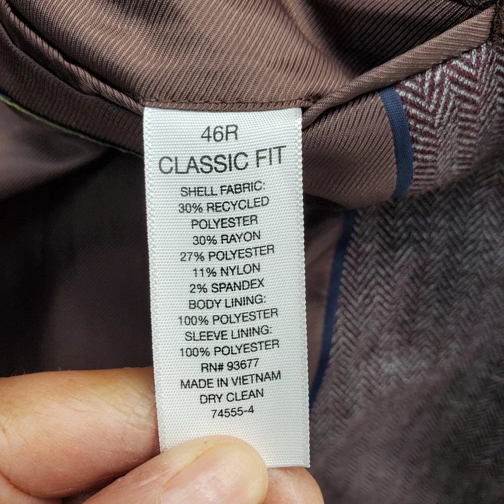Stafford Seasonal Textures Blazer Men 46 Multi Comfort Stretch Classic Fit Notch